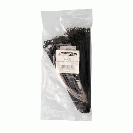 Metra Electronics Cable Tie, 7 in L, Black, 50 lb Strength, 100 PK BMCT7